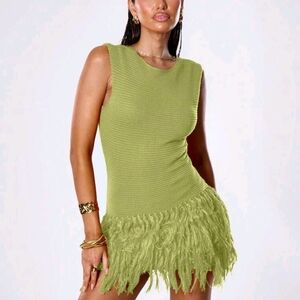 SHEIN Green Backless Dress